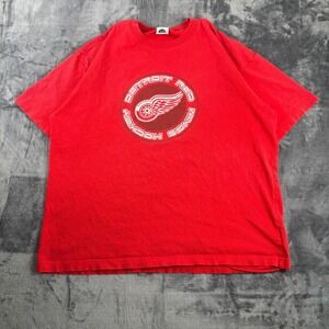 Vintage NHL Detroit Red Wings T-Shirt Red Mens XL Hockey‎ Graphic Tee USA